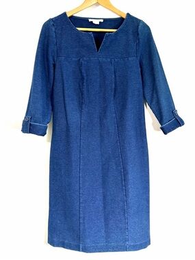 Boden Genevieve Stretch Denim Cowgirl Western Ranch 3/4 Sleeve Dress Size 8